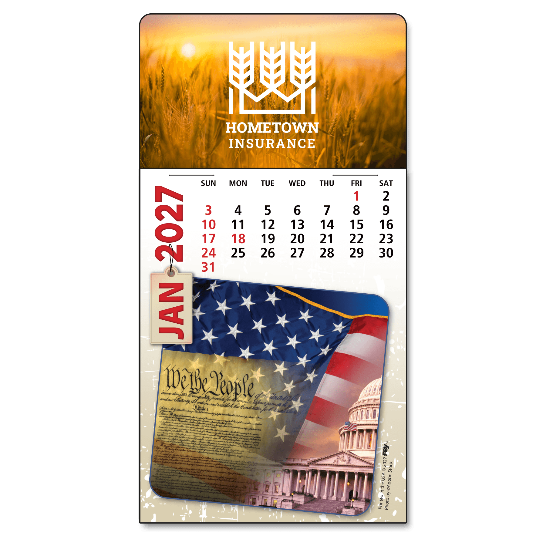 Adhesive Peel-N-Stick® Calendar - Americana Pad